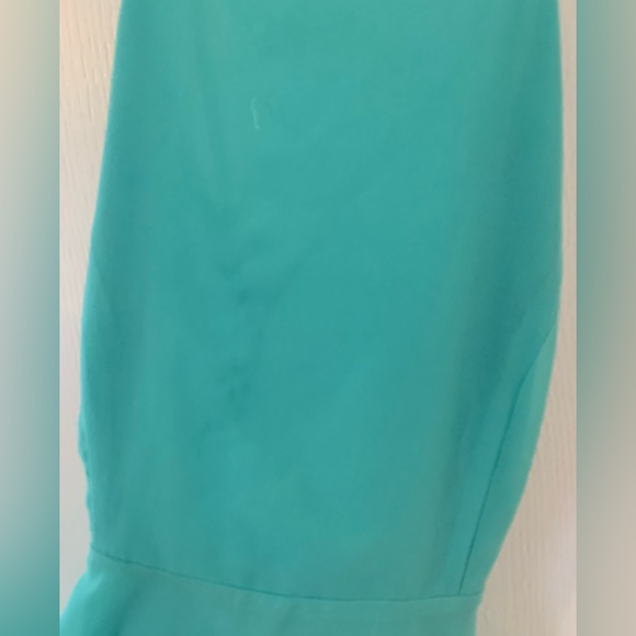 Turquoise Fit & flare chiffon dress - Picture 2 of 7